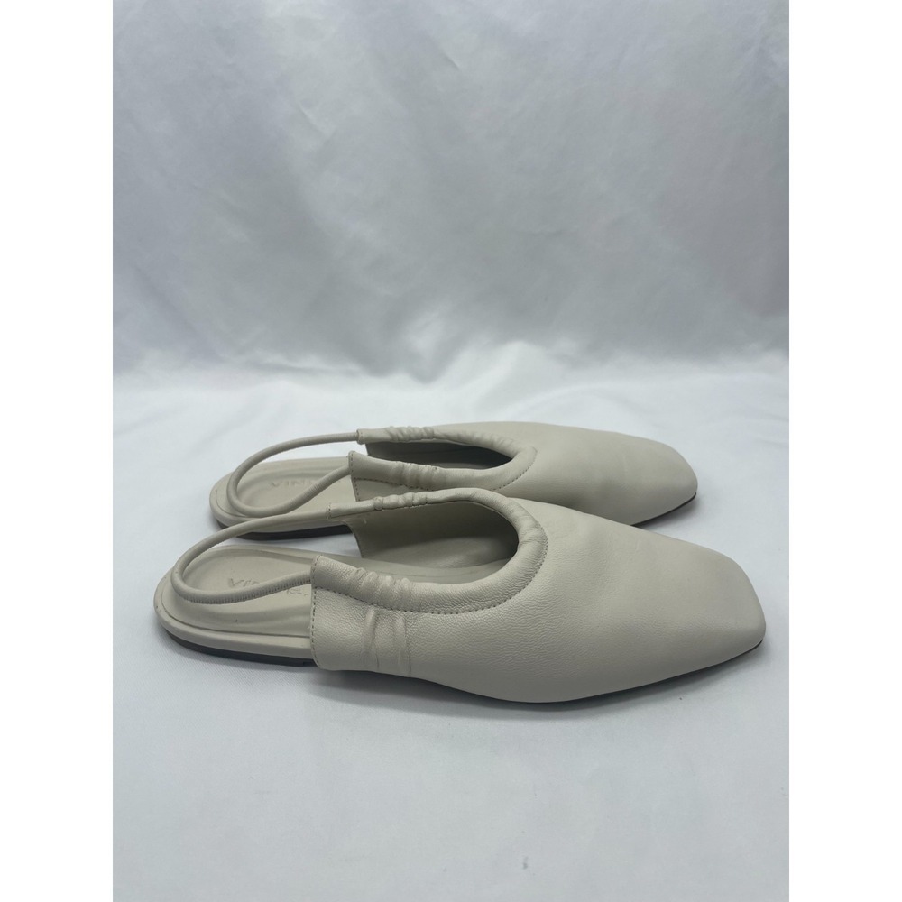 Vince Cadya Square Toe Slingback Flat Womens Cream 8.5M 38.5 - Picture 3 of 11